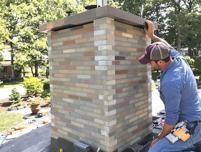 Norwalk Chimney Sweep completing a modern chimney remodel in Norwalk, CT