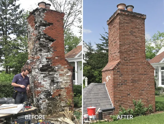 Norwalk Chimney Sweep performing a full chimney restoration in Norwalk, CT