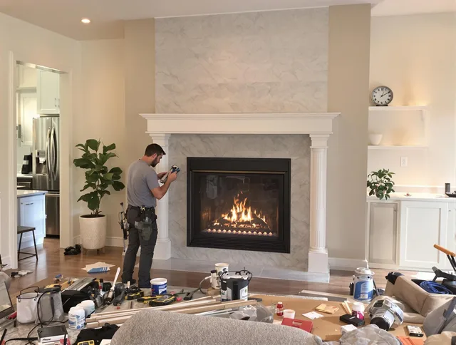 Newly installed fireplace by Norwalk Chimney Sweep in Norwalk, CT